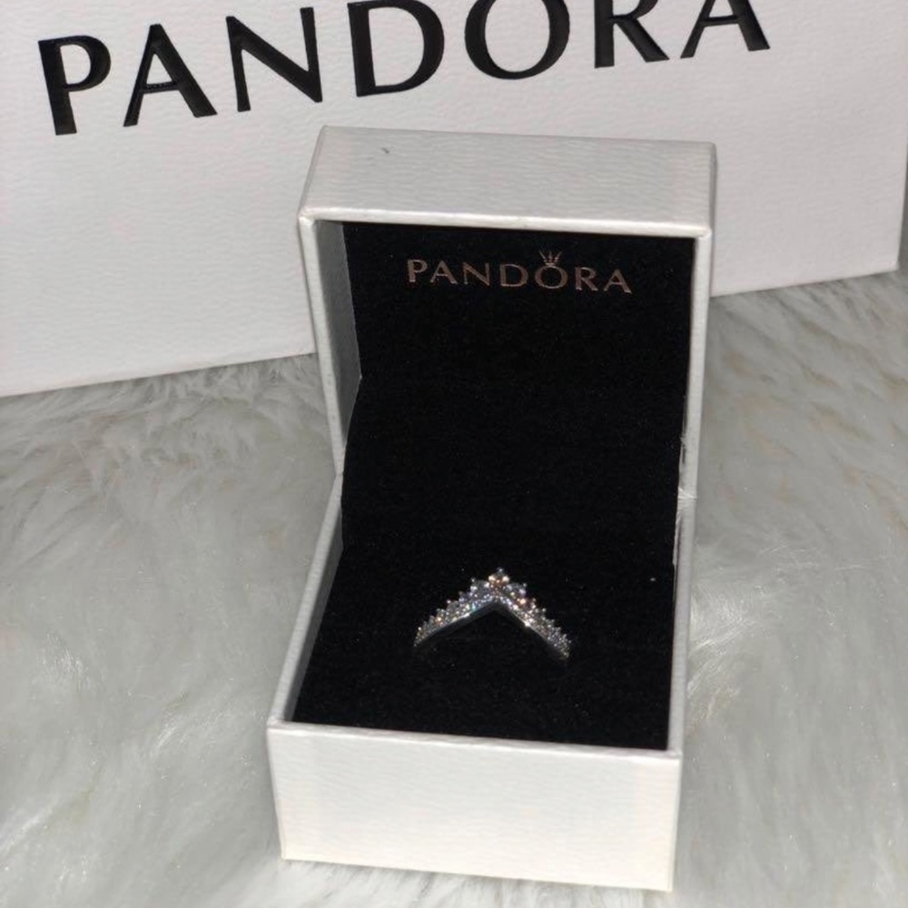 Pandora Princess Wishbone Ring, Size 7